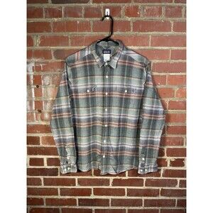 Patagonia Shirt Green Long-Sleeved A/C Steersman Organic Cotton Shirt Mens Large